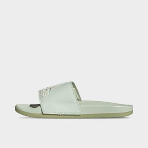 Adidas Women&apos;s Adilette Comfort Slide Sandals in Green/Linen Green Size 11.0 - 3506583