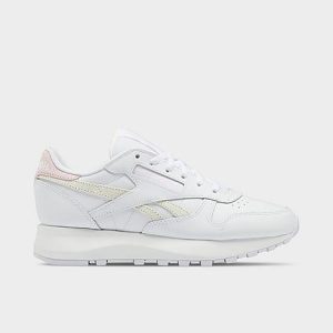 Reebok Women&apos;s Classic Leather Casual Shoes in White/Cloud White Size 8.0 - 3191450