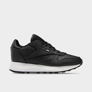Reebok Women&apos;s Classic Leather Vegan Casual Shoes in Black/Core Black Size 11.0 - 3510339