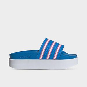 Adidas Women&apos;s Adilette Bonega Slide Sandals in Blue/Blue Rush Size 10.0 - 3546618
