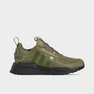 Adidas Big Kids&apos; Originals NMD R1 V3 Casual Shoes in Green/Focus Olive Size 6.0 Fiber - 3549118
