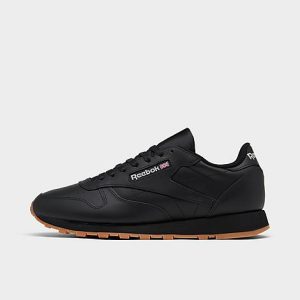 Reebok Men&apos;s Classic Leather Grow Casual Shoes in Black/Core Black Size 7.0 Leather/Nylon - 3197528