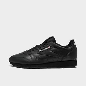 Reebok Men&apos;s Classic Leather Casual Shoes in Black/Core Black Size 13.0 - 3114217