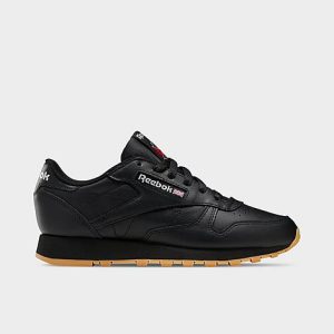 Reebok Women&apos;s Classic Leather Casual Shoes in Black/Core Black Size 10.0 - 3113966