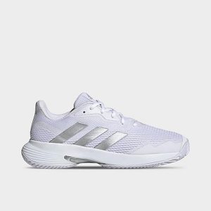 Adidas Women&apos;s Courtjam Control Tennis Shoes in White/Cloud White Size 11.0 - 3196672