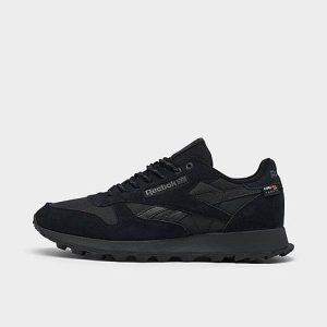 Reebok Men&apos;s Classic Leather Casual Shoes in Black/Core Black Size 10.0 - 3224780