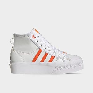 Adidas Women&apos;s Originals Nizza Platform Mid Casual Shoes in White/White Size 8.0 - 3546091