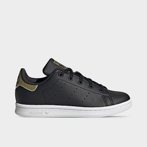 Adidas Little Kids&apos; Originals Stan Smith Recycled Casual Shoes in Black/Core Black Size 13.0 Leather - 3543059
