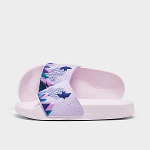Adidas Girls&apos; Little Kids&apos; x Disney Frozen Adilette Shower Slide Sandals in Purple/Purple Tint Size 3.0 Leather - 3188902