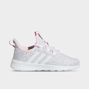 Adidas Girls&apos; Big Kids&apos; Cloudfoam Pure Lifestyle Slip-On Running Shoes in Grey/Cloud White Size 5.0 Knit - 3208359