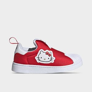 Adidas Girls&apos; Little Kids&apos; Originals x Hello Kitty Superstar 360 Casual Shoes in Red/Vivid Red Size 13.5 - 3543108