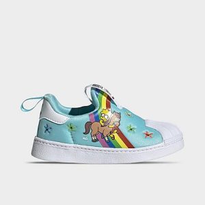 Adidas Girls&apos; Toddler Originals x The Simpsons Superstar 360 Casual Shoes in Blue/Cloud White Size 10.0 - 3545875