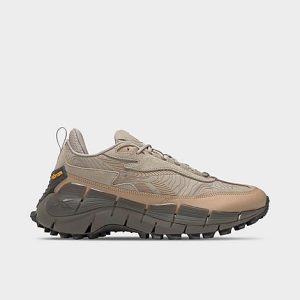 Reebok Men&apos;s Zig Kinetica 2.5 Edge Training Shoes in Beige/Grey/Modern Beige Size 13.0 Leather - 3511941