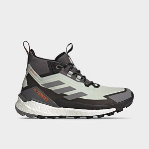 Adidas Men&apos;s Terrex Free Hiker 2 GORE-TEX Hiking Shoes in Grey/Linen Green Size 13.0 - 3549894