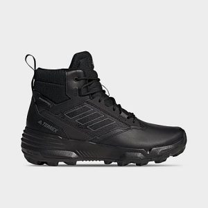 Adidas Men&apos;s TERREX Unity Leather Mid RAIN. RDY Hiking Boots in Black/Black Size 13.0 - 3200528