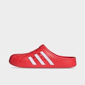 Adidas Men&apos;s Adilette Clog Shoes in Red/Vivid Red Size 13.0 - 3506871