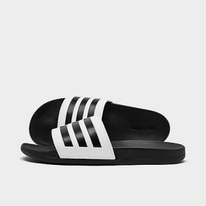 Adidas Men&apos;s Adilette Cloudfoam Plus Slide Sandals in Black/Footwear White Size 14.0 - 3093007