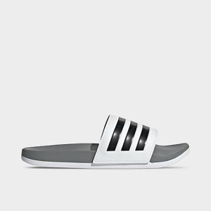 Adidas Men&apos;s Essentials Adilette Comfort Slide Sandals in White/White Size 6.0 - 3191298