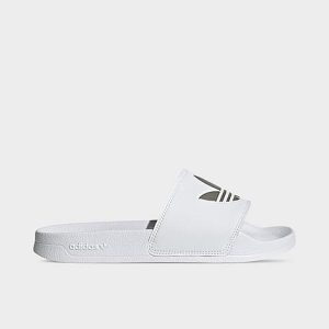 Adidas Women&apos;s Adilette Lite Slide Sandals in White/Cloud White Size 5.0 - 3504835