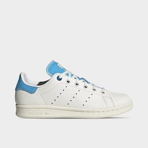 Adidas Girls&apos; Big Kids&apos; Originals Stan Smith Beaded Casual Shoes in White/Cloud White Size 6.0 Leather - 3545528