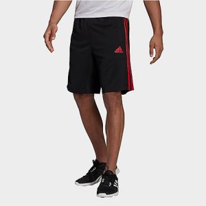 Adidas Men&apos;s Designed To Move Three Stripes Primeblue Shorts in Black/Black Size XL Polyester/Plastic - 5826410