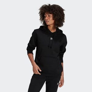 Adidas Women&apos;s Originals Adicolor Essentials Fleece Hoodie in Black/Black Size XS Cotton/Polyester/Fleece - 5765986