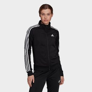 Adidas Women&apos;s Essentials Primegreen Warm-Up Track Jacket in Black/Black Size XL Polyester/Plastic - 5786992