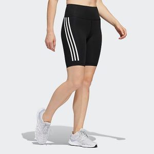 Adidas Women&apos;s Optime TrainIcons 3-Stripes Bike Short Tights in Black/Black Size XL Polyester/Plastic - 5869631