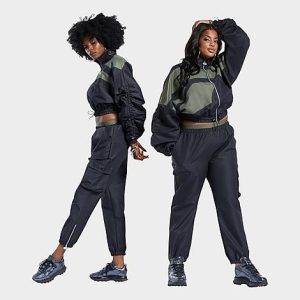 Reebok Women&apos;s Cardi B Pants (Plus Size) in Black/Black Size 3XL Polyester/Satin - 5745009
