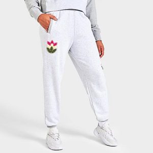 Adidas Women&apos;s Originals French Terry Logo Play Jogger Pants in Grey/Grey Size XL 100% Cotton - 5817395