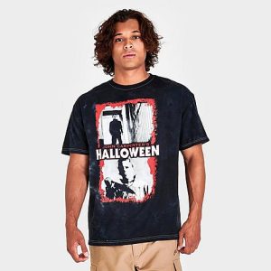 Graphic Tees Halloween Washed Graphic T-Shirt in Black/Black Size XL Cotton - 5884050