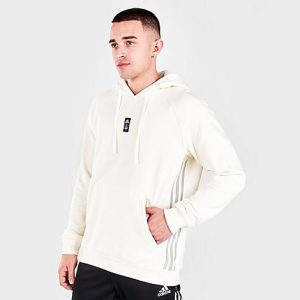 Adidas Team Men&apos;s adidas LA Galaxy Soccer Travel Hoodie in White/Off-White/Spray Size Large 100% Cotton - 5769008