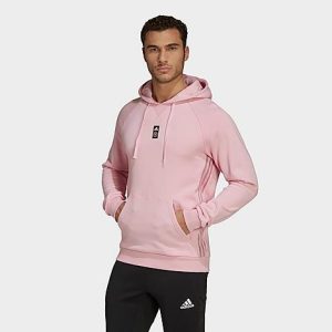 Adidas Men&apos;s Inter Miami CF Travel Hoodie in Pink/True Pink Size XL Fleece - 5769014