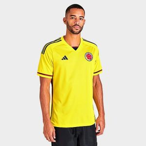 Adidas Men&apos;s Colombia 22 Home Soccer Jersey in Yellow/Bright Yellow Size Large Polyester/Jersey - 5831481