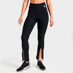 Adidas Women&apos;s Originals Adicolor Classics SST Open Hem Tights in Black/Black Size XL Polyester/Plastic - 5812832
