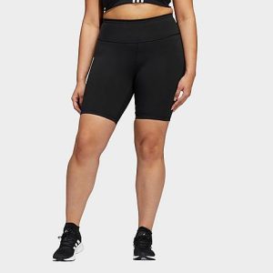 Adidas Women&apos;s Optime Training Bike Shorts (Plus Size) in Black/Black Size 3XL Polyester/Plastic - 5824636