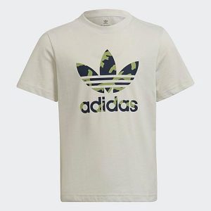 Adidas Boys&apos; Little Kids&apos; Originals Trefoil Camo Infill Graphic T-Shirt in Grey/Orbit Grey Size XS 100% Cotton/Jersey - 5768968