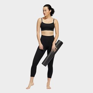 Adidas Women&apos;s Yoga Studio Graphic Cropped Tights in Black/Black Size XS Polyester/Plastic - 5828114