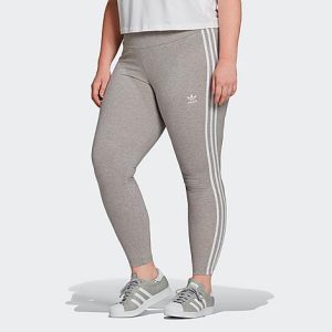 Adidas Women&apos;s Originals Adicolor Classics Parley 3-Stripes Tights (Plus Size) in Grey/Medium Grey Heather Size 3XL Polyester/Plastic - 5813881