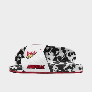 Hype Co. Louisville Cardinals College Slydr Slide Sandals in White/Black Size 13.0 - 3116450