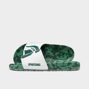 Hype Co. Michigan State Spartans College Slydr Slide Sandals in Green/Green Size 14.0 - 3168328