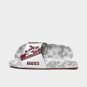 Hype Co. Texas A & M Aggies College Slydr Slide Sandals in White/Maroon Size 15.0 - 3168351