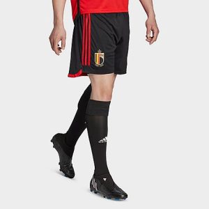 Adidas Men&apos;s Belgium 22 Home Soccer Shorts in Black/Black Size Large Polyester - 5888100