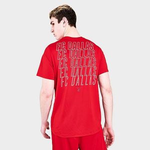 Adidas Team Men&apos;s adidas FC Dallas Club Short-Sleeve T-Shirt in Red/Power Red Size Medium Cotton/Polyester - 5768099