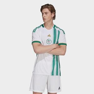 Adidas Men&apos;s Algeria 22 Home Soccer Jersey in White/White Size 2XL Polyester/Plastic/Jersey - 5887918