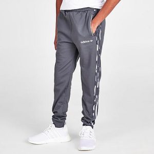 Adidas Boys&apos; Originals Camo 3-Stripes Mix Material Jogger Pants in Grey/Grey Size XL - 5749628