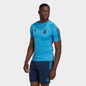 Adidas Men&apos;s Argentina Tiro 23 Training Soccer Jersey in Blue/Pulse Blue Size Large Polyester/Plastic/Jersey - 5888070