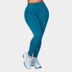 Reebok Women&apos;s Cardi B High-Rise Tights in Blue/Seaport Teal Size XS Polyester/Plastic - 5798707