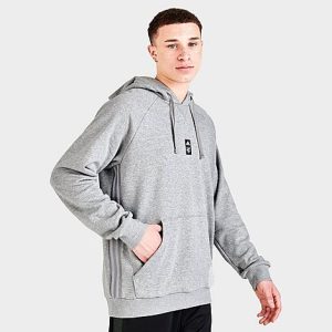 Adidas Team Men&apos;s adidas FC Cincinnati Team Travel Hoodie in Grey/Medium Grey Heather Size Large 100% Cotton/Fleece - 5768135