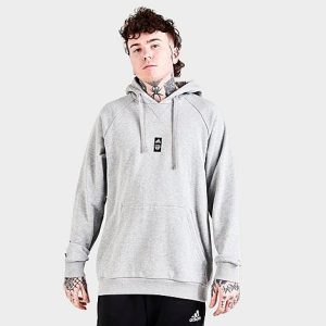 Adidas Team Men&apos;s adidas FC Dallas Travel Pullover Hoodie in Grey/Medium Grey Heather Size XL 100% Cotton/Fleece - 5768166